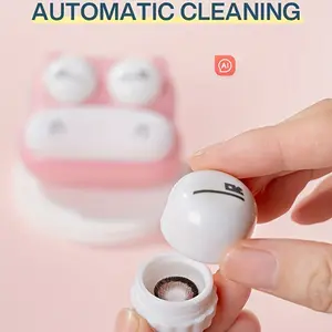 Contact Lens Cleaning Case Ultrasonic Clean Cute Hippo Shape Mini Package Outing Travel Jewelry Case Contact Lens Case