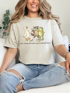 Just Vibing Through Unprecedented Times ~ Unisex Short Sleeve T-Shirt Gildan Softstyle Printed in the USA