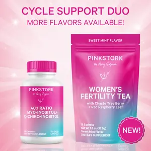 Pink Stork Cycle Support Duo | TTC Support | Myo-Inositol, D-Chiro Inositol | USDA Organic Health Supplements for Women