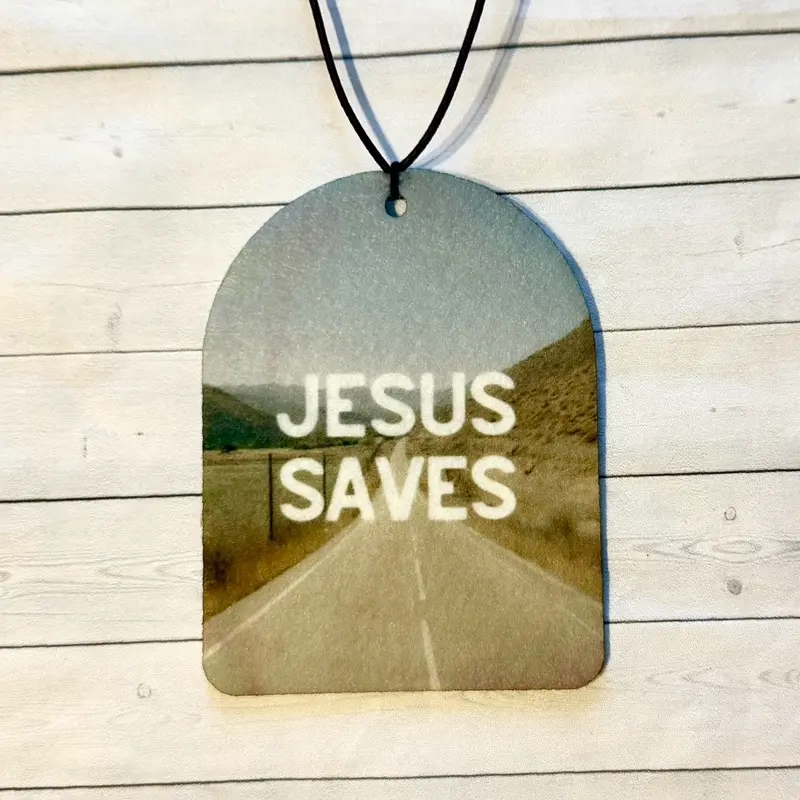 Jesus Saves Freshie | Choose Your Scent | Handmade Christian Car Decor | Faith Gift | Rearview Mirror Accessory | Car Charm