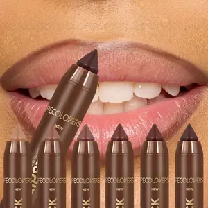 6pcs/set Long-lasting Matte Brown Lipstick, Three-dimensional Lip Shape, Waterproof, Non-stick Cup, Soft Texture, Suitable for All Skin Types, Halloween Christmas Gift, Lipstick Beauty