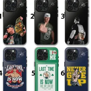 John Cena Grand Slam Champion Signature WWE Phone Case, Legendary Collection, Iconic Pro Wrestling Star Black Cover Gifts Suitable for iPhone 17-11 Pro Max/Plus and  Samsung Galaxy S23-25