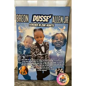 Memorial Canvas with Photo – Personalized Funeral Tribute Canvas – Sympathy Gift