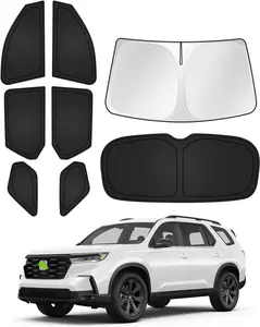 ‎Canvcle Sunshades for 2023-2025 Honda Pilot Accessories Windshield Sun Shade Side Rear Window Shade Cover Sun Visor Shield Privacy Protection Keep Vehicle Cool Black 8PCS