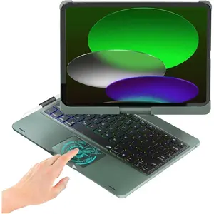 for iPad 10th 11th (A16) Case with Keyboard&iPad Air 11(M4,M3,M2),360?Swivel,7 Use Modes,Rainbow Backlight Keyboard for iPad Pro 11(1st/2nd/3rd/4th Gen)&iPad Air 5th/Air 4th- Green