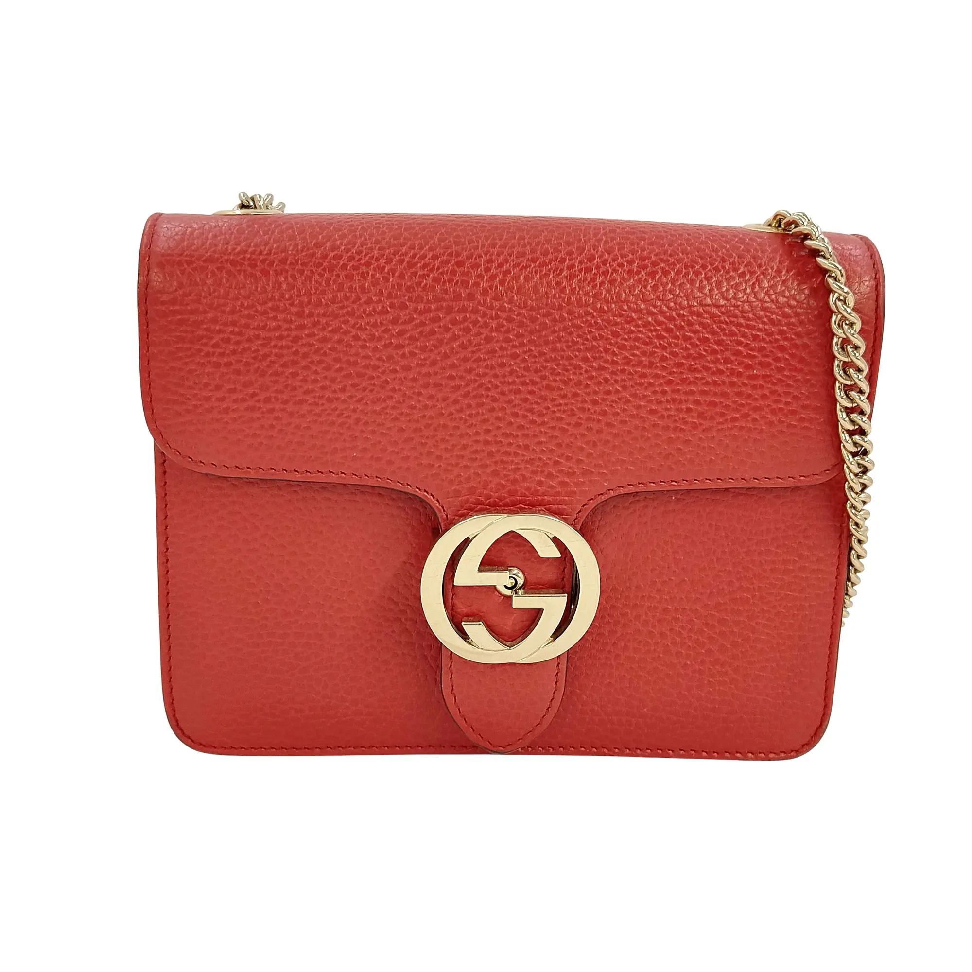 Pre-owned GUCCI leather Crossbody Bags Dollar Calfskin Interlocking G Small Shoulder Bag (2260003118784)