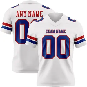 Custom White Royal-Red Authentic Football Jersey - Personalized Team Gear for Ultimate Performance
