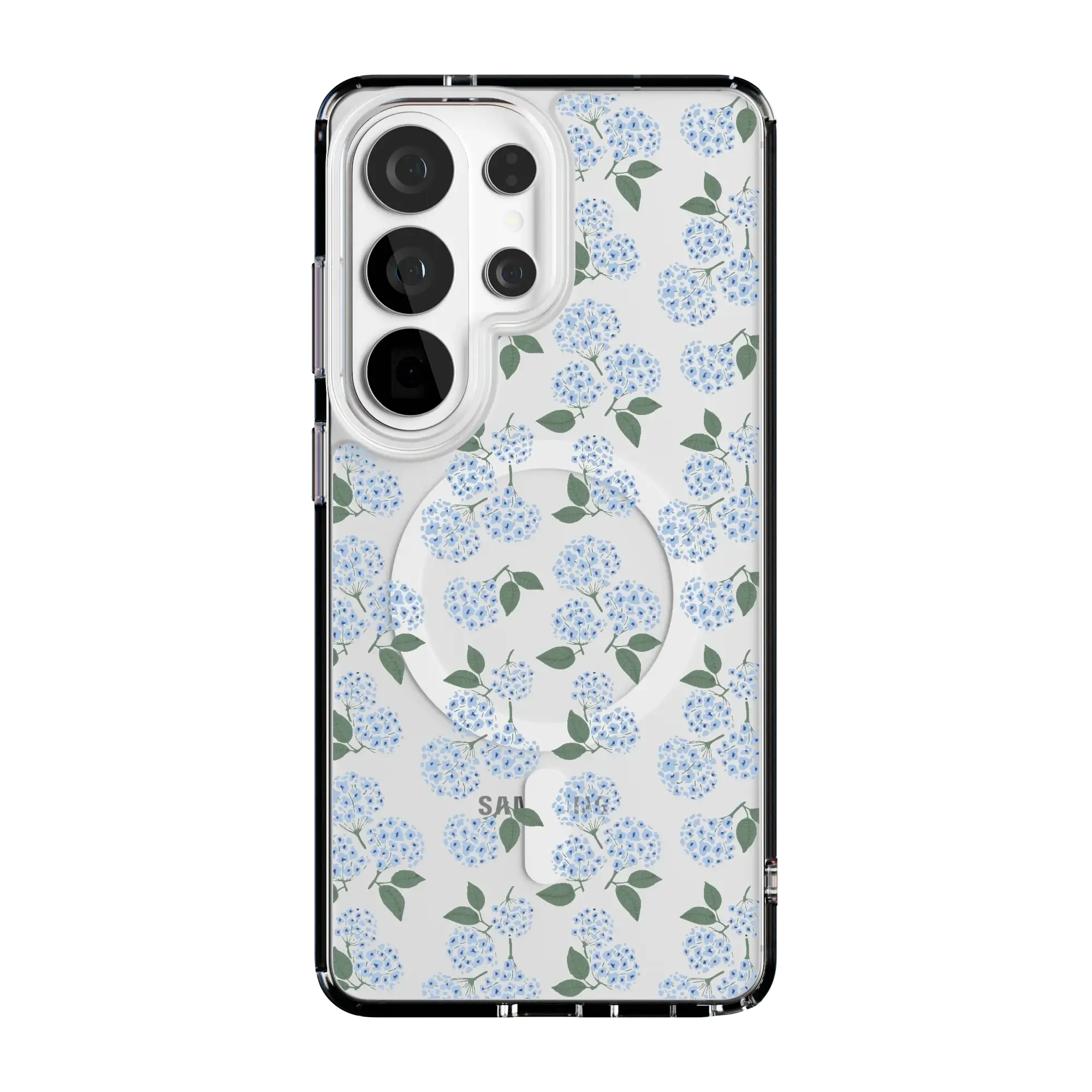 Casely Galaxy S26 Ultra Case | Nantucket Cottage | Blue Hydrangea | Clear Classic Ultra-Thin Design | Compatible with MagSafe