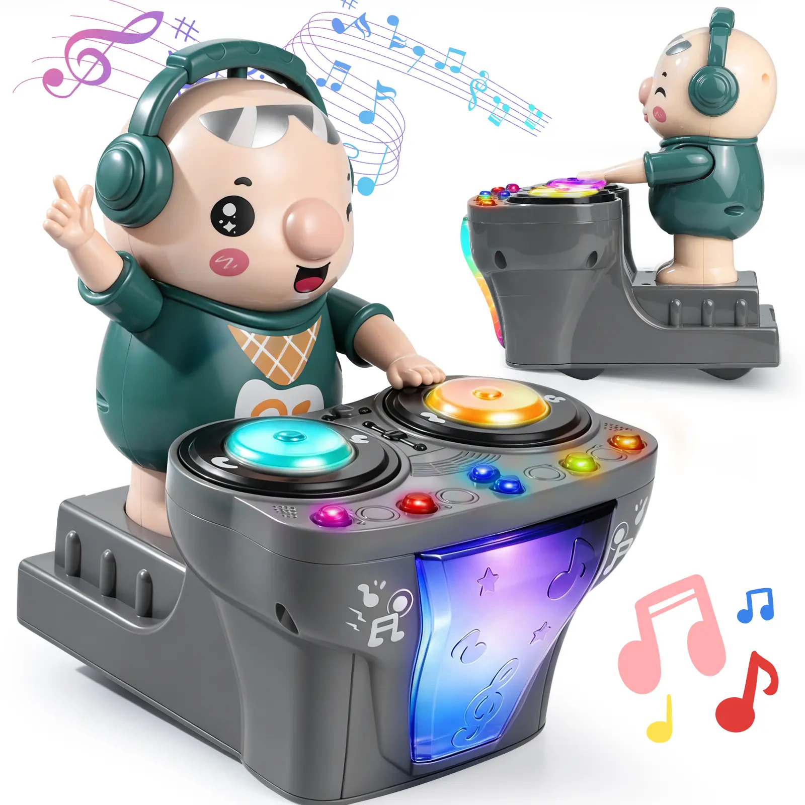 Dancing Pig Toy with Music and Lights, Electronic DJ Pig Toy, Automatic Walking Pig, Interactive Musical Toy for Toddlers Boys Girls Birthday Gift