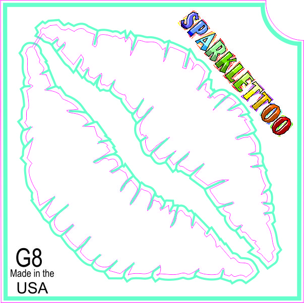 212 MAIN Ruby Red Glitter Tattoo Stencils - G8-2, 2x2 in, 2-Ply Lip Shape, Easy Application, 100 Sheets for Men's Costumes