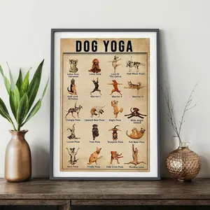Funny Dog Yoga Poses Poster, Dog Yoga Poster