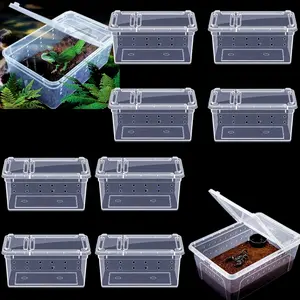 10Pcs Small Reptile Breeding Box for Reptiles Small Snake Turtle Spiders Frogs Breeding Box Case Feeding Hatching Container Reptile Tank Terrarium (5.9 x 3.9 x 2.5 in) - Home Improvement.