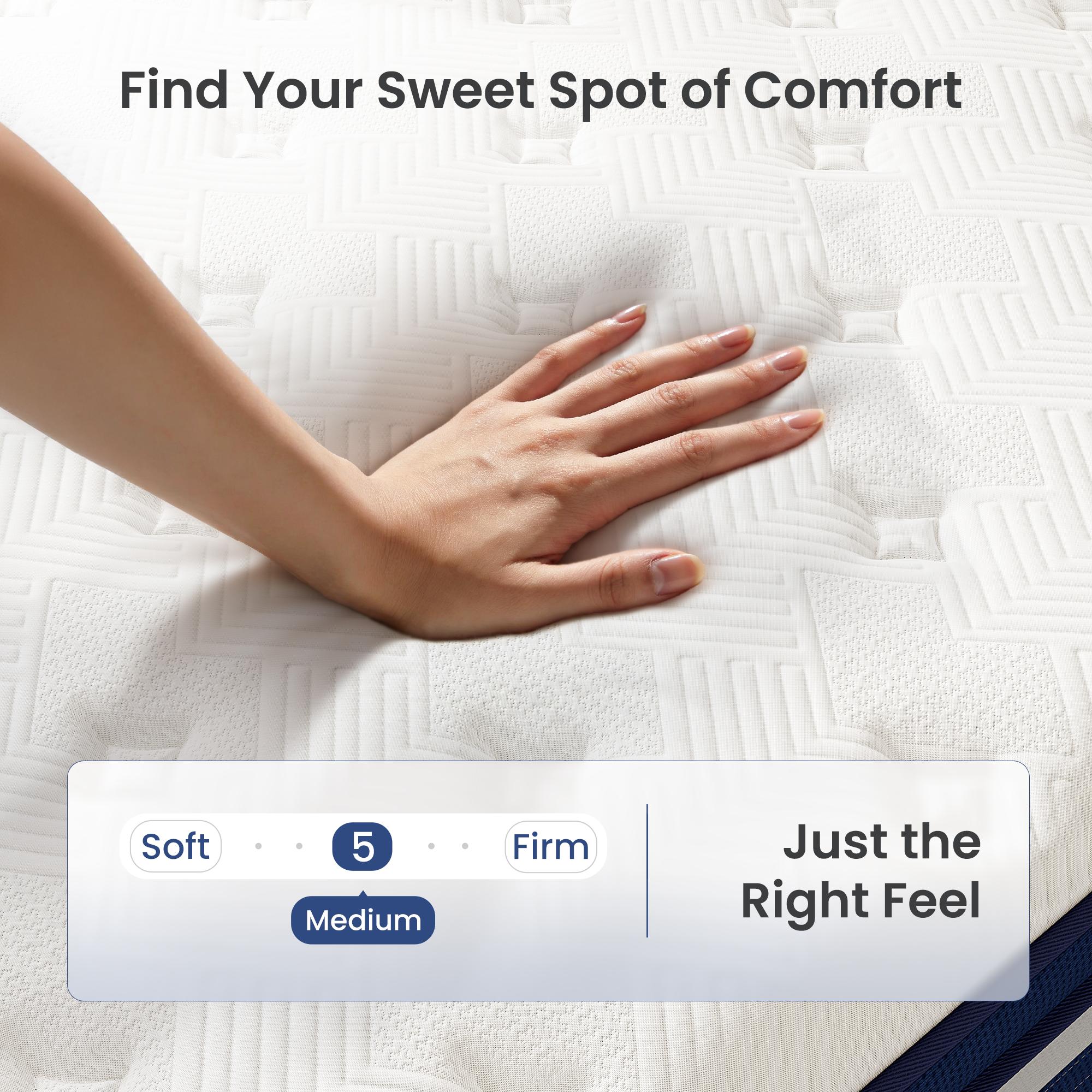 Twin/Full/Queen/King Mattress, Gel Memory Foam & Zoned Support Springs, Pressure Relief, Breathable Fabric, Motion Isolation Mattress Memory   twin mattresses