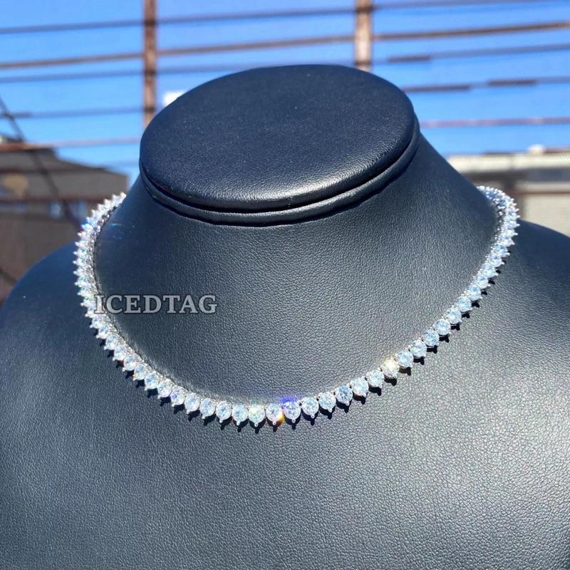 Tennis Necklace Chain 4MM Choker Necklace for Men Women VVS Moissanite Gift
