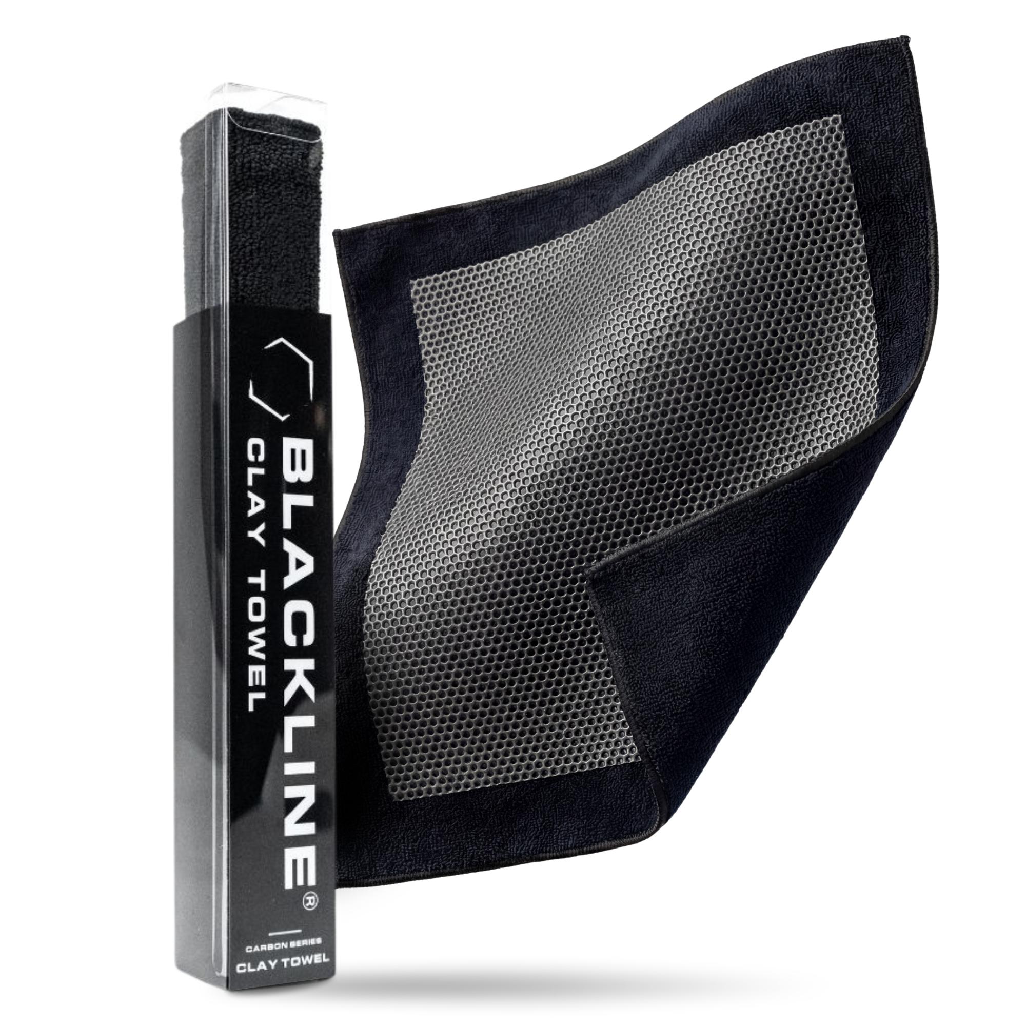 BLACKLINE Clay Towel - Auto Detailing Clay Towel - Decontaminate Paint and Glass For Smooth Washing - 12" x 12" Brushed
