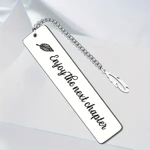 Stainless Steel Bookmark, 1 Count Letter Pattern Bookmark, Book Mark for Men & Women, Gift for Colleagues, Bosses, Birthdays, Anniversaries, Lettering