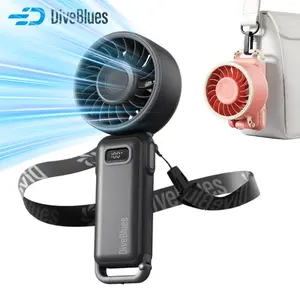 Diveblues Handheld Portable Turbo Mini Fan, 3600mAh USB Rechargeable Pocket Fan, 100 Speeds, Up to 12 Hours Runtime, Powerful Cooling for Travel Summer, Pink (Ideal for Students)