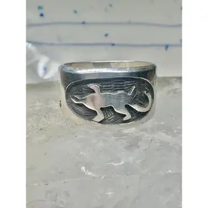 Lizard ring Solid band southwest Size 8.75 band sterling silver women men