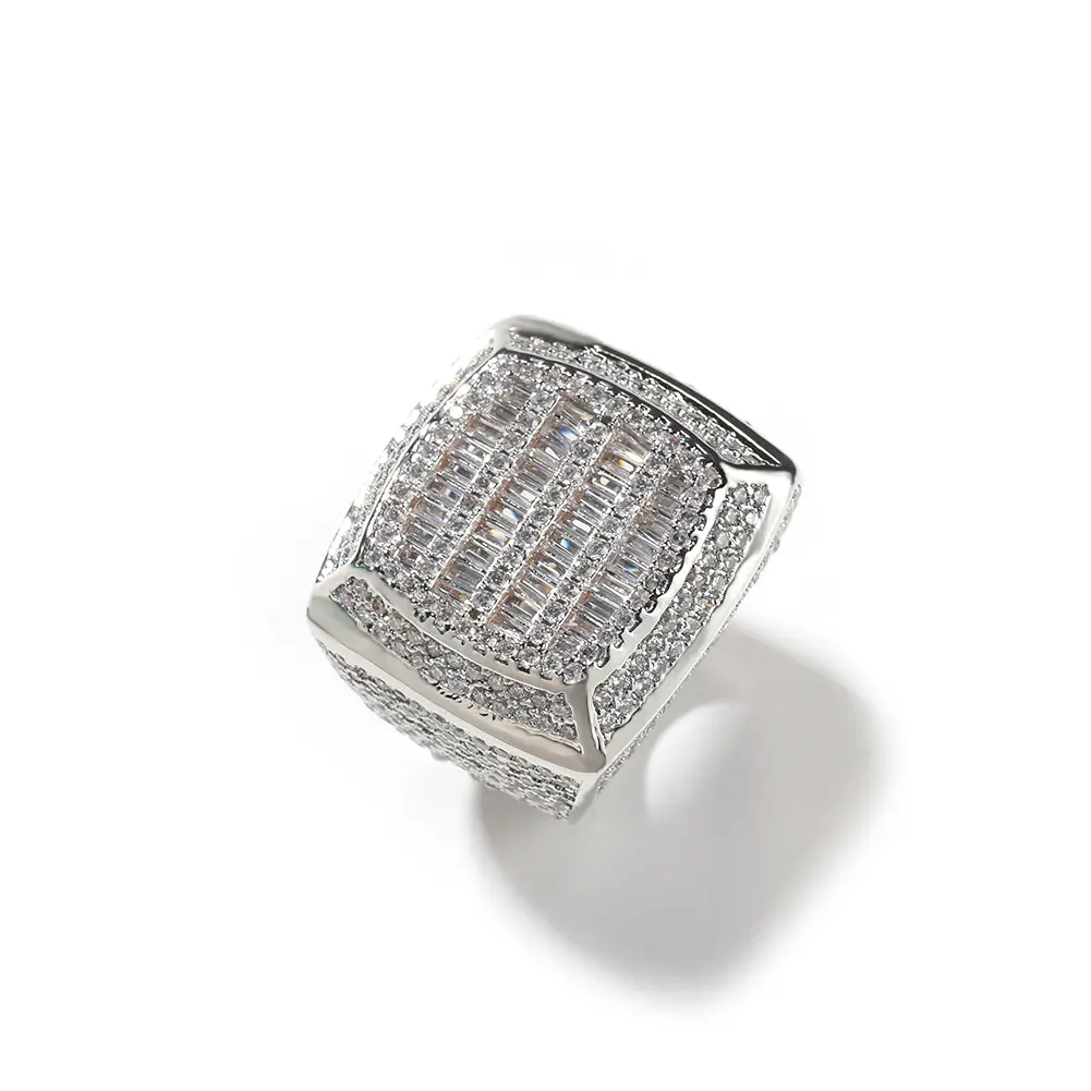 3-7New retro square hip-hop ring, male personality domineering index finger ring, niche hipster ring