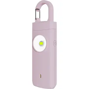 Rechargeable Personal Safety Alarm for Women, Loud Siren Birdie Sound, Strobe SOS LED Light, USB Charging, Be Safe with Personal Alarm Self Defense Keychain for Wife, Daughter, Student (PINK)