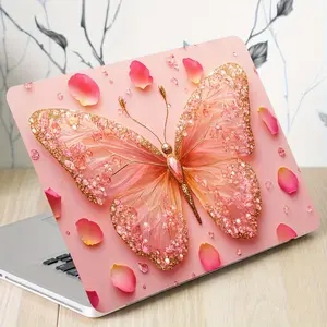 Butterfly Pattern Laptop Art Decal Case, Universal Netbook Skin Sticker, Non-reusable Laptop Skin Sticker Decal, Suitable for Laptops, Cars