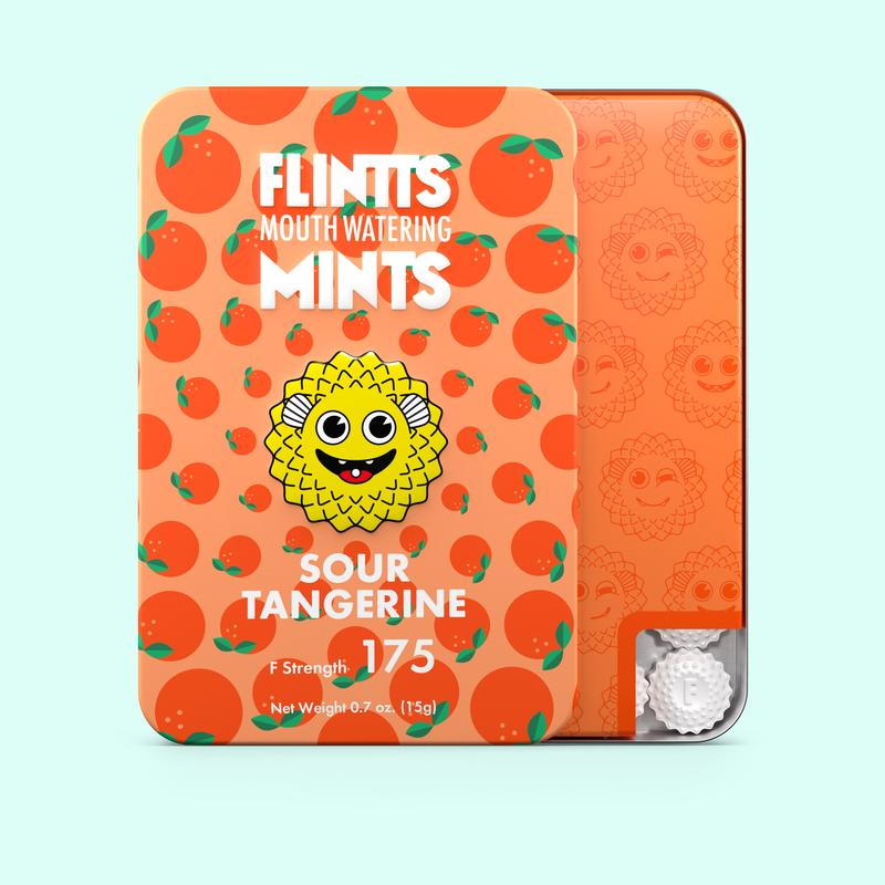 Flintts Mints Fruit Troop Variety 6 Pack - Cool Watermelon, Luxury Grape, Cherry, Sour Tangerine, Strawberry Magic, Lemon - Natural Flavors, Sugar-Free & Vegan, Dry Mouth Mints