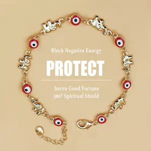 Boho Sacred Evil Eye Protection Bracelet - 18K Gold Plated Mystic Guardian Amulet - Red & Multi-Color Eye Spiritual Jewelry - Elegant Dainty Gift for Her