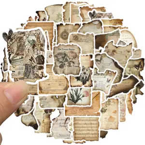 Vintage Stickers for Scrapbooks & Planners, 50pcs Nostalgic Retro Design for Laptop Journals & Gifts, Perfect for Creative DIY Projects