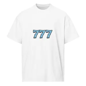 Unisex 777 T-Shirt White/UNC streetwear casual crewneck tee