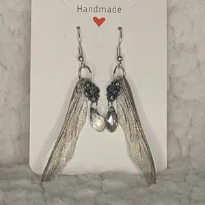 Handmade Ethically Sourced Real Dragonfly Wing Earrings with Fairy Wing Design and Handcrafted Details
