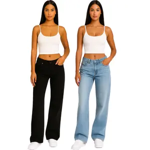 Baggy Jeans for Women Low Rise Wide Leg Boyfriend Denim Streetwear Pants Loose Fit Jean Denim Tears Style Casual Trendy Everyday Look