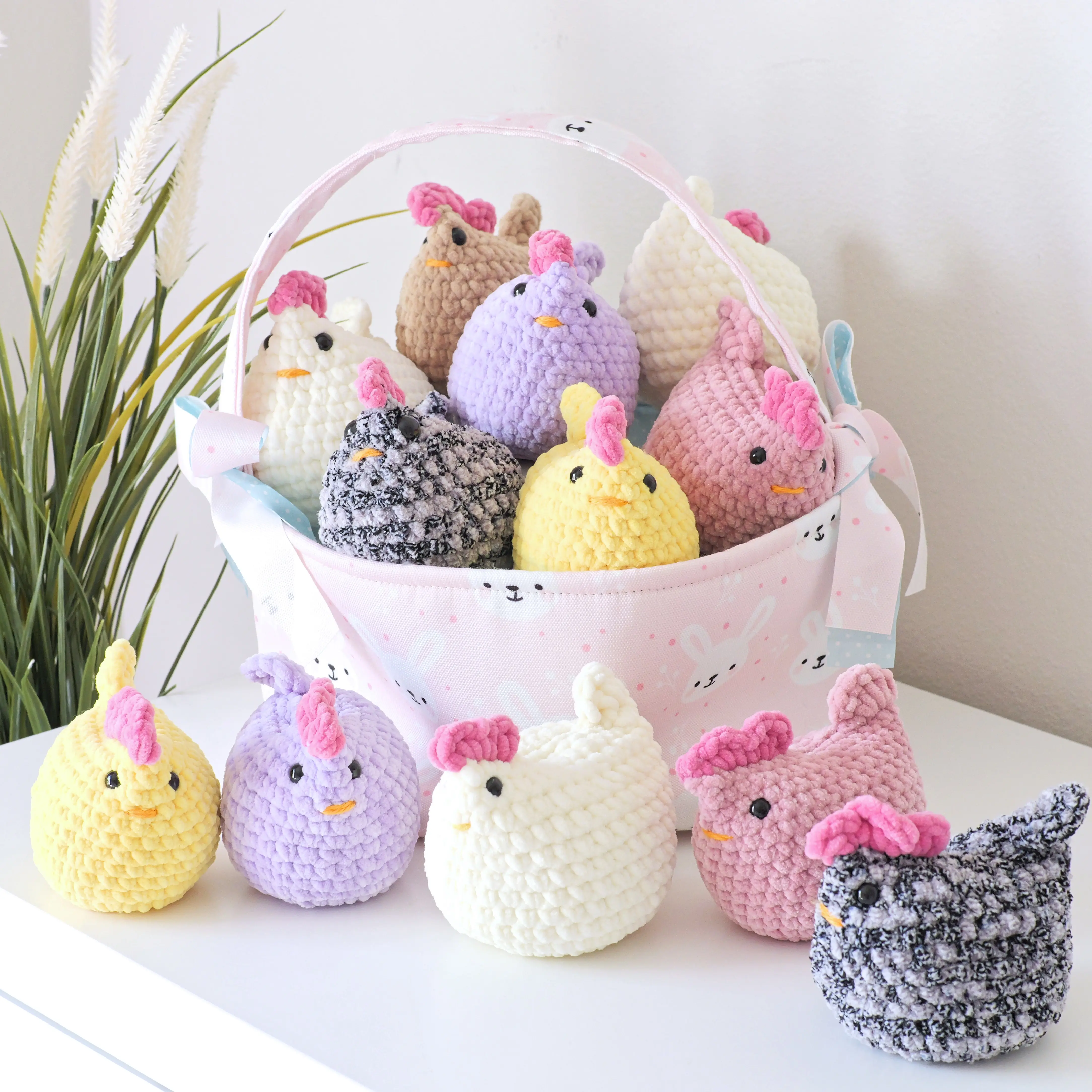 Crochet Chicken Plushies - Easter Basket Stuffer Fillers