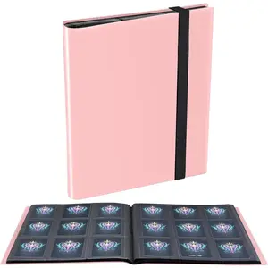 Card Binder, 360 Pockets Upgraded Trading Card Binders, Cards Collection Binder 9 Pocket, Side Loading Yugioh Binder Book Holder for MTG, TCG, Sport, Football, Baseball Collector Cards - Pink
