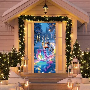 Elastic Room Door Decoration Set, Simple Installation, Christmas Halloween Door Cover, Holiday Party Decor, 82.7in X 35.4in