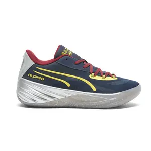 PUMA Mens Hoops X Polar Express All Pro Nitro Basketball Sneakers Shoes - Blue, Silver