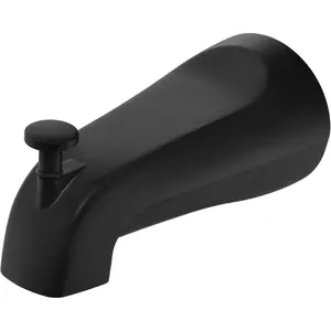 Tub Spout with Integrated Diverter for 1/2 inch Tube - Construction, Black