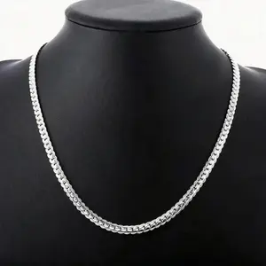 Elegant 925 silver plated 5mm float side chain for both men and women - hypoallergenic, colorfast, ideal for parties and gifts, multifunctional accessory | fashionable necklace | durable chain designsummerwins