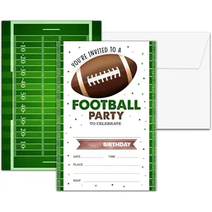 Football Birthday Invitations, Double-Sided Fill In Invitations, 20 Cards With 20 Envelopes - Party Favors & Decorations
