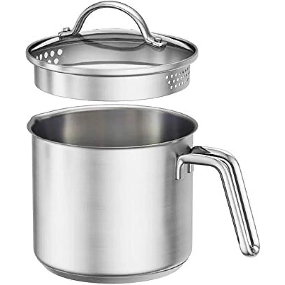 Stainless Steel Saucepan 1.5 Quart with Pour Spout, Mini Milk Pan with Spout, Ideal for Boiling Milk, Sauce, Gravies, Pasta & Noodles