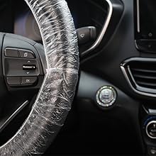 100PCS Disposable Steering Wheel Covers,Disposable Steering Wheel Protector with Elastic for Avoiding Scuffs & Scratches,Universal Car Steering Wheel Cover Car Accessories