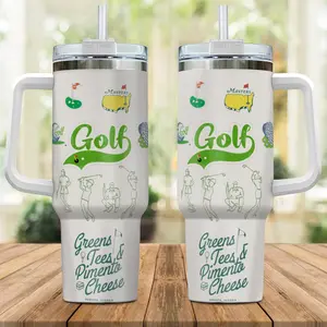 Masters Tournament Greens Tees & Pimento Cheese Tumbler 20oz 40oz, Golf Lover Travel Mug, Augusta Georgia Inspired Cup, Golf Fan Gift