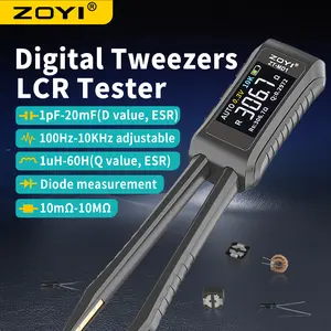 ZOYI MD1 LCR Tweezer Meter 10KHz with 0.5% Accuracy, Digital Auto Tester for SMD, ESR, Resistor, Capacitor, Inductance, Frequency, Diode Tool Analyzer Components Measuring Resistance Instrument Capacitance Testing Electronic Repair