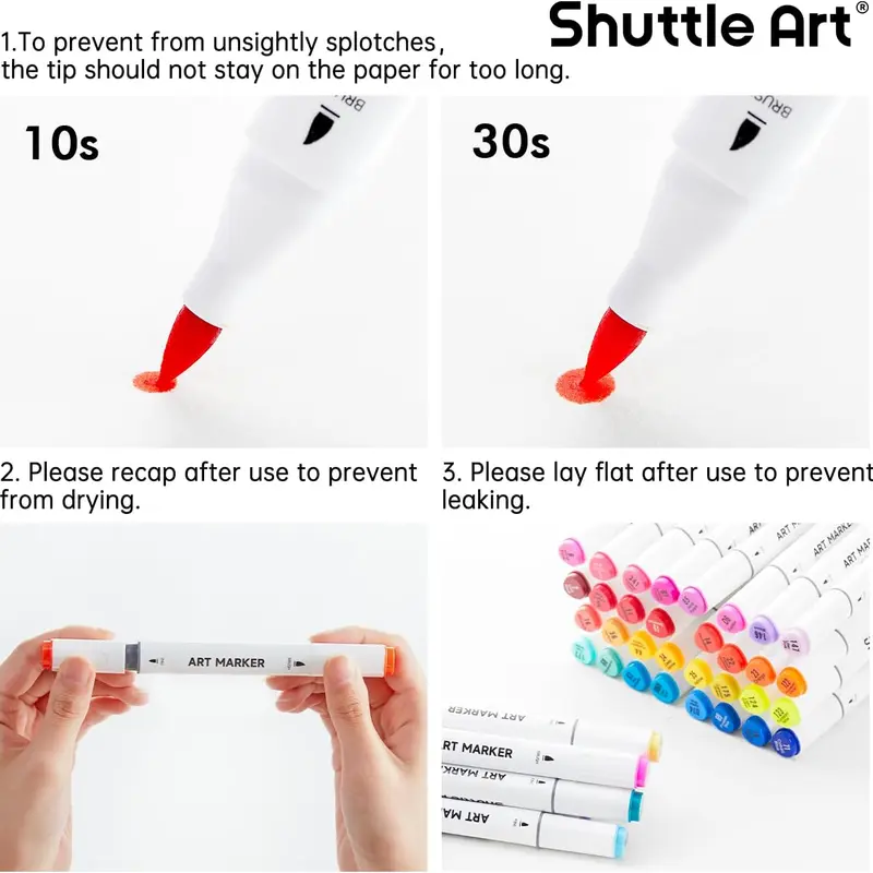 Shuttle Art 24/89/121 Colors Dual Tip Alcohol Based Art Markers, 88/120 Colors plus 1 Blender Permanent Marker with Case Perfect for Coloring Books Sketching Card Making