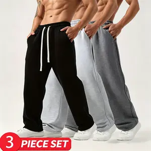 Men’s Spring/Autumn Casual Long Essential Sweatpants - Athletic Trousers with Simple Refined Design, Boyfriend-Style Fit, Comfortable Stretch Fabric, Ideal for Home Wear & Sweatpants Outfit Outings