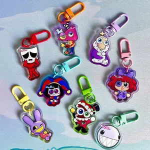 TADC The Amazing Digital Circus Keychains Colorful Clear  Acrylic Colorful Clasps