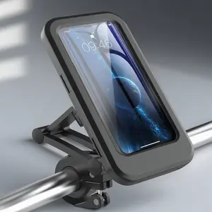 Waterproof Universal Bike Phone Mount, Anti-Slip Bicycle Motorcycle Handlebar GPS Holder, Secure Outdoor Riding Phone Stand, Easy Install Cycling Accessory Compatible with All Smartphones