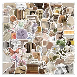 100-Pcs Vintage Style Sticker Pack - Art Stickers Retro Aesthetic Decals for Journals & Scrapbook DIY