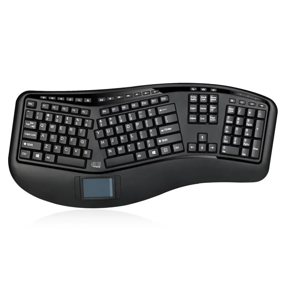 Adesso WKB-4500UB 2.4G Wireless Ergonomic Touchpad Keyboard