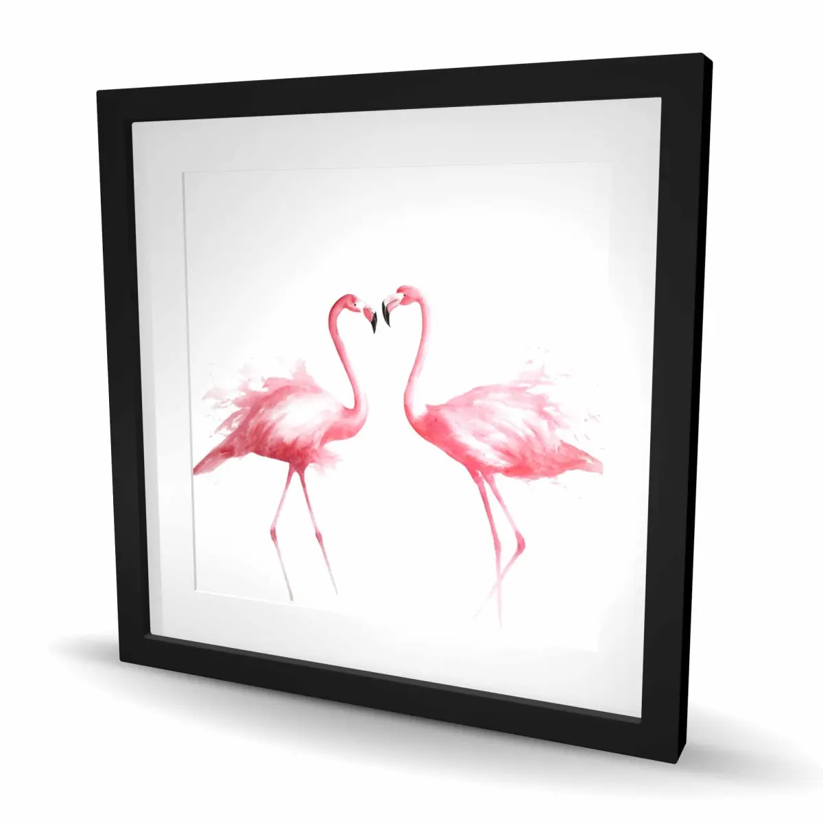 Begin Home Decor C1FM2424L1411I 24 x 24 in. Two Pink Flamingo Watercolor - Framed Print Wall Art for Home Decor