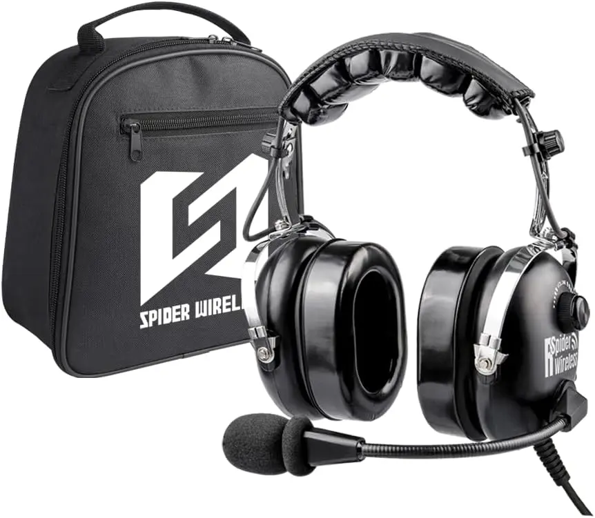 General Aviation Headset for Pilot, Mono and Stereo Compatibility, Noise Canceling Mic, Comfortable Ear Cushions, GA Dual Plugs, Include Headset Bag Audio Headphone  Earbud, Noise Cancellation Headphones, Cancelling